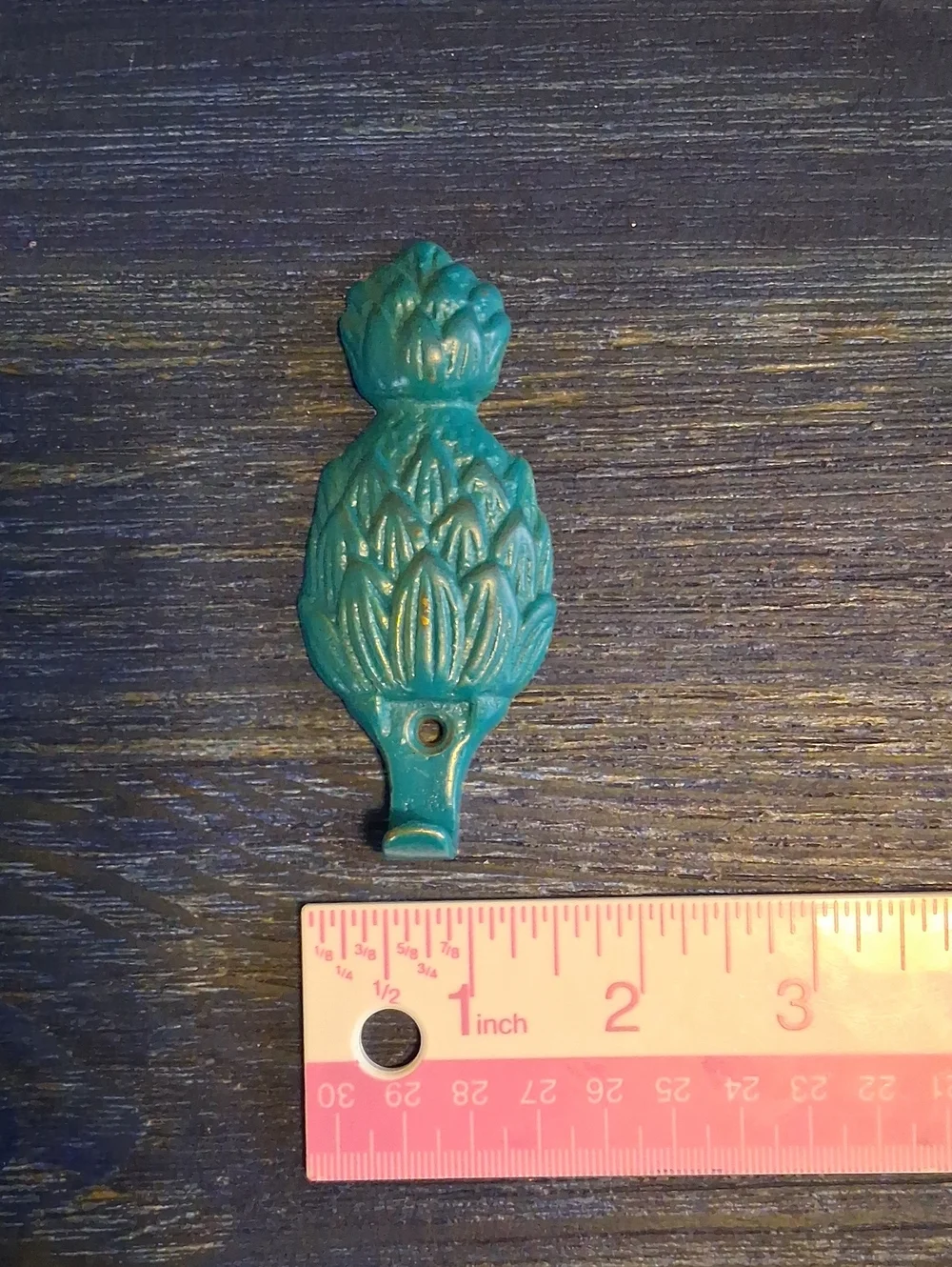 Set of 3 Metal Pineapple Wall Hooks - Decorative Home Accent